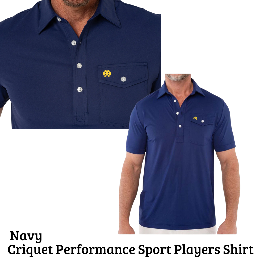 AH Criquet Shirt - Navy with AH logo