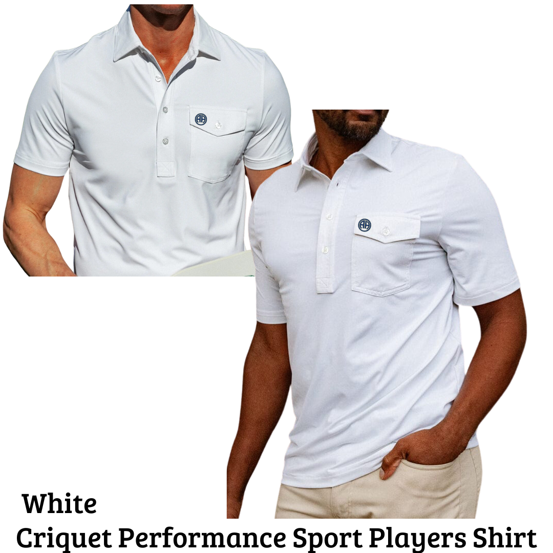 AH Criquet Shirt - White with AH logo